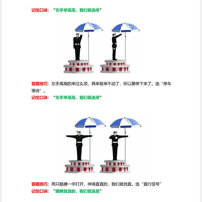 科目一考试答题技巧口诀表图片