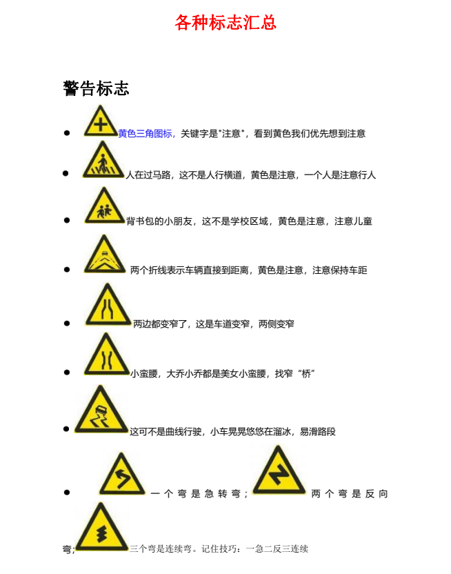 科目一60个重点技巧电子版图片